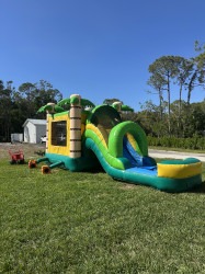 15 Foot Tropical Bounce House And Slide Combo